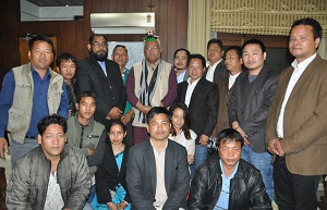 The Governor of Arunachal Pradesh Shri PB Acharya with members of BJP Minority Morcha in the Siang Room at Raj Bhavan Itanagar on 1st February� 2017.